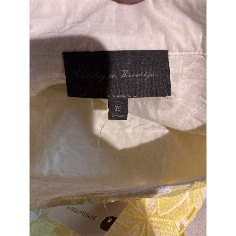 NWT Anthropologie Sunday in Brooklyn Overlay Maxi Floral Skirt yellow white XS - Picture 7 of 8